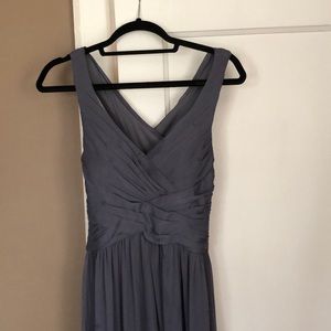 Sz 4 David’s bridal pewter cross back bridesmaid